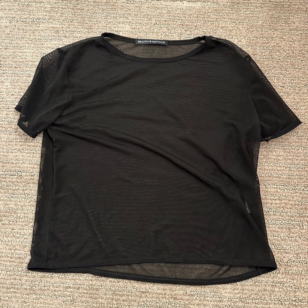 Brandy Melville Mesh Cropped Shirt